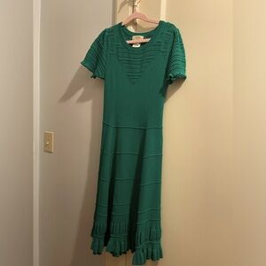 Maeve Green pointelle knit dress